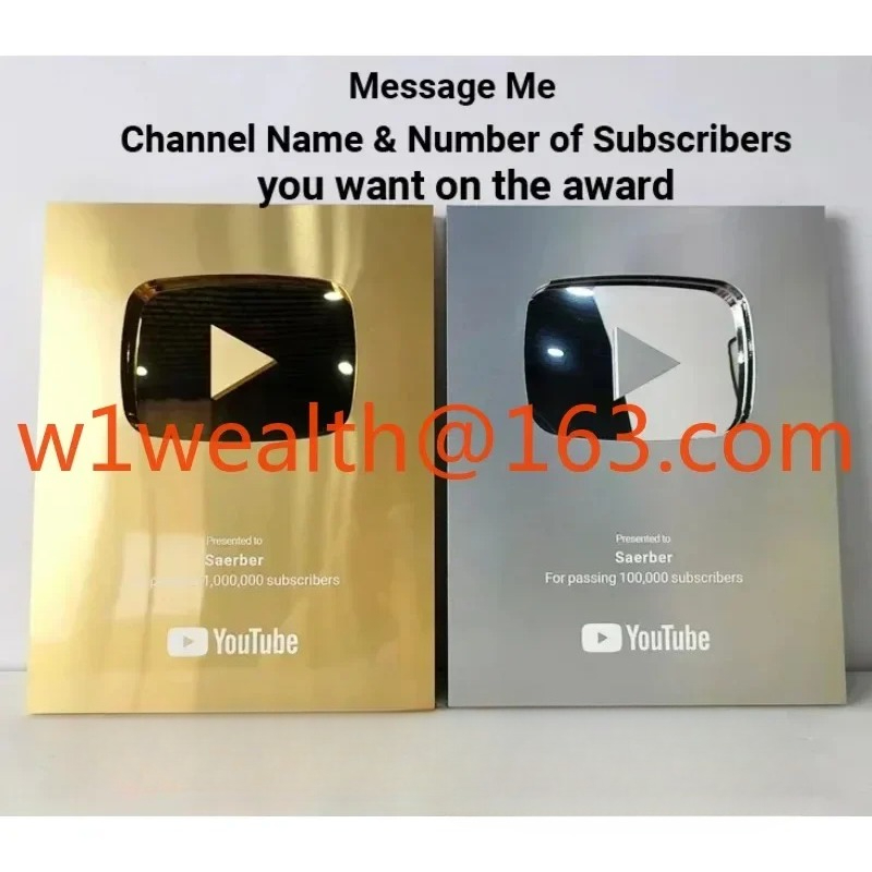 Esports Gaming Trophy - Пользовательская награда YouTube Золотое индивидуальное имя