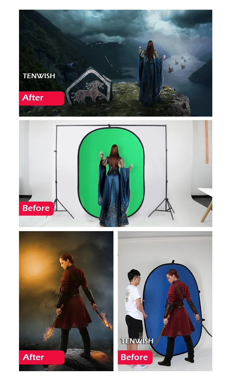 TENWISH 100*150 см/200*150 см  – обзор и цена Green Screen Collapsible