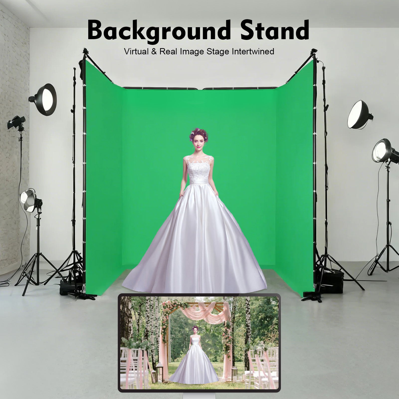 Стойка для фотофона 4x2,4 м с  – обзор и цена Green Screen Collapsible