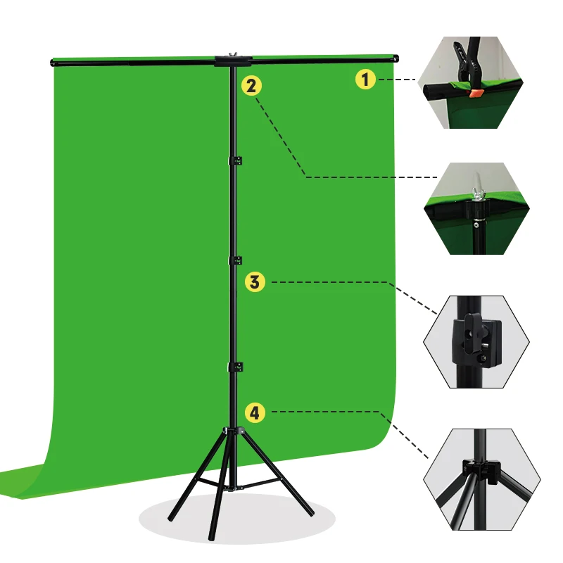 Т-образная подставка для фона, – обзор и цена Green Screen Collapsible